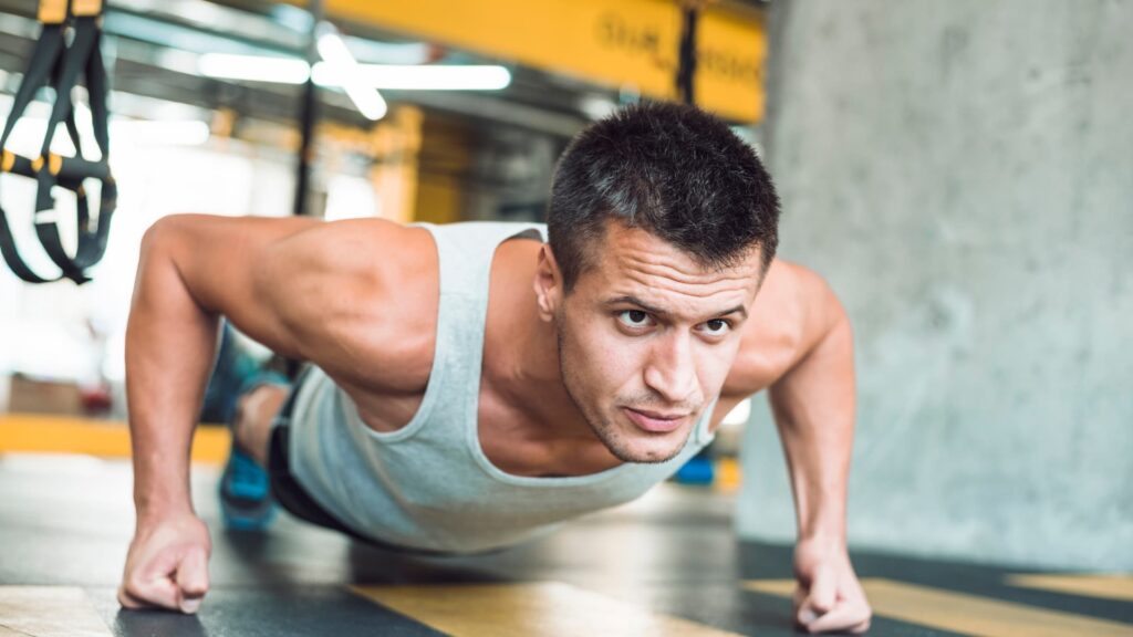 a person doing push-ups