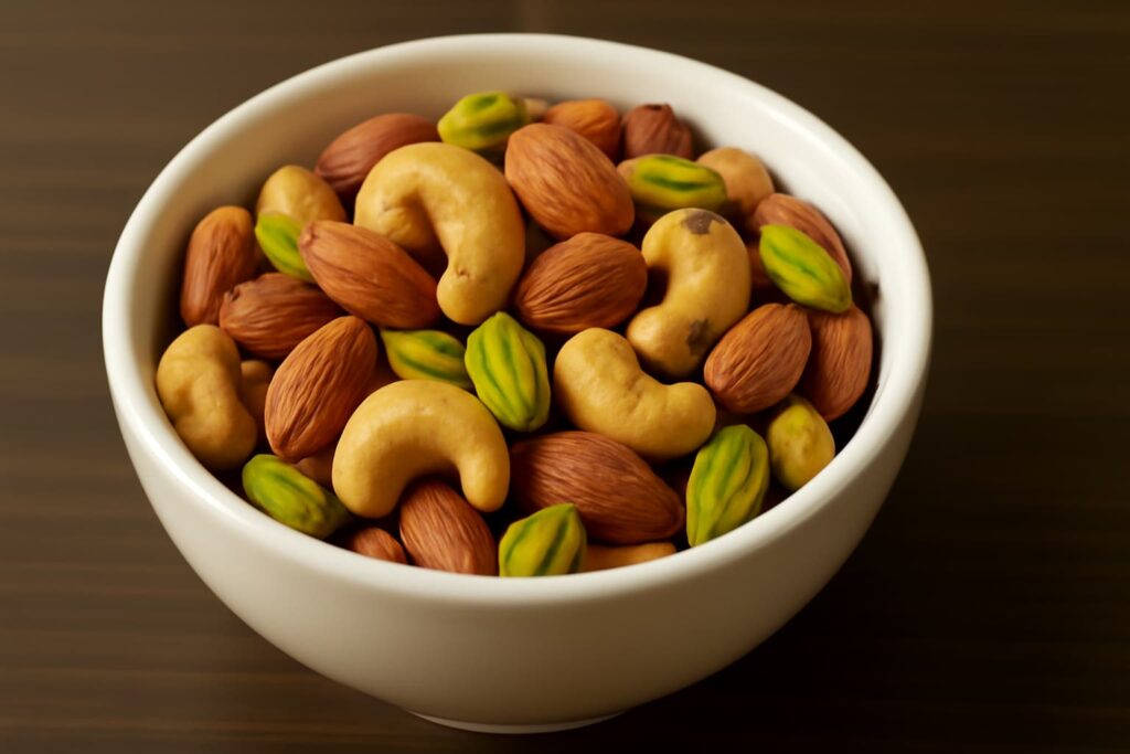 a bowl full of nuts