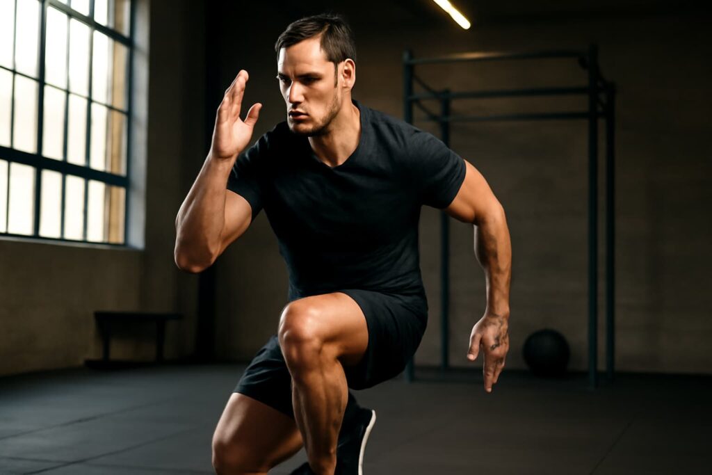 a msn doing hiit workout